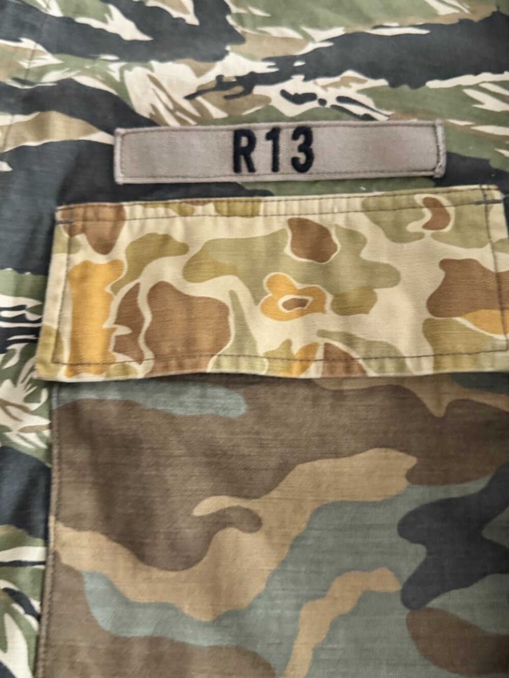 R13 Surplus Patchwork Camo Leopard Cropped Military Jacket | Medium $300 or OBO - Picture 6 of 12